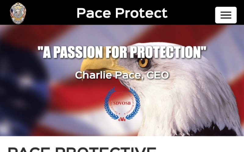 Pace Protective Services website homepage